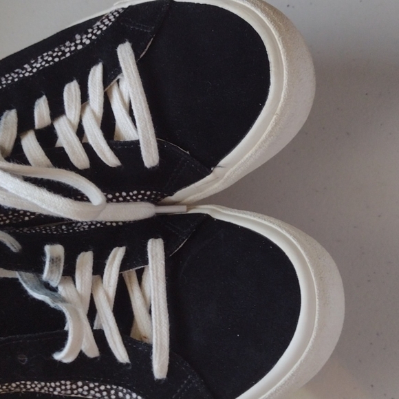 Madewell Sidewalk Low Top Black Suede  real fur animal print 8.5 - Picture 11 of 11